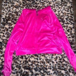 Victorias Secret VS hot pink velour tracksuit jacket | size small